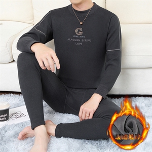 秋冬保暖内衣男士中高领秋衣秋裤加绒加厚罗纹袖口套装TZ6806-P70图片