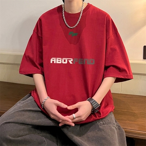 抖音得物二开 现货 220克夏装重磅美式高街宽松短袖t恤 MT181图片