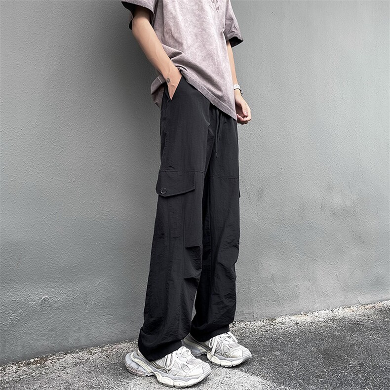 夏季新款宽松直筒休闲长裤美式复古机能工装裤男现货K8071-P38，男装工装外套，星座512-3