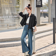 2026春装新款简约时髦风尚短款皮衣外套，女装皮衣，秀美人生