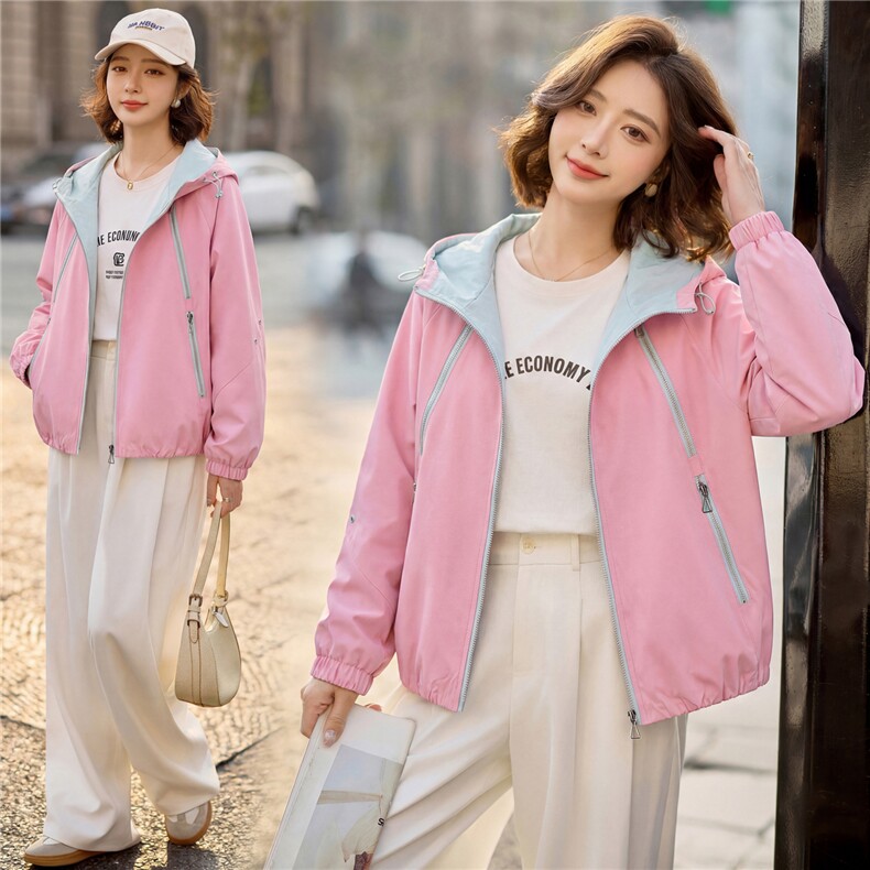 2026年春季新款马卡龙色时尚印花女外套，女装短外套，依路服饰