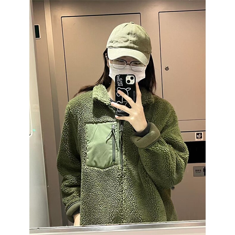 高品 秋冬立领羊羔绒外套摇粒绒夹克加厚保暖舒适男女款A1181-P80图片