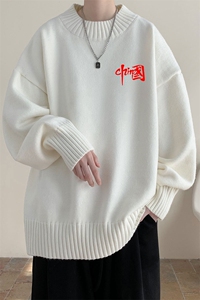半高领毛衣男士大码针织衫男毛线衣男 M18276-P45 加绒款-P65图片