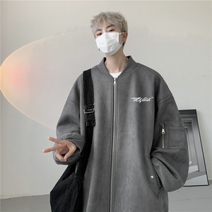 23秋款美式复古麂皮绒飞行棒球服男女夹克外套JF3301-P80控108图片