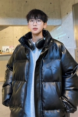 港风鳄鱼纹钢印字母图案设计大码休闲潮流棉衣男MY77727P128控168，男装棉衣，星座227-7