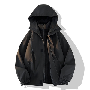三合一冲锋衣男士加绒棉衣潮大码棉服外套两件套A266-SH80181-P80图片