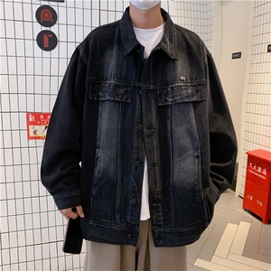 美式复古高街牛仔外套男秋季ins潮牌扎染hiphop宽松夹克JK885-P68图片