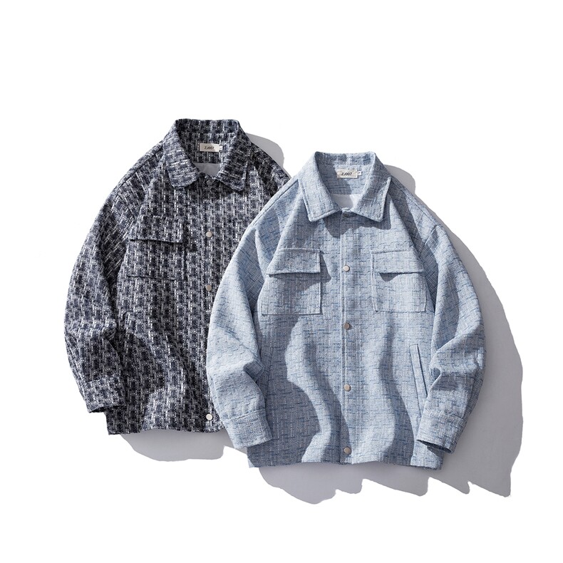 1小香风金属按扣大码M-5XL夹克男：聚酯纤维JK77080P85控128，男装夹克，星座226-2