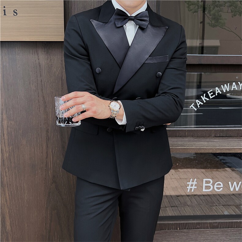 品质西服套装男三件套韩版修身商务休闲西装婚礼西装KTZ916-P315，男装西服套装，星座1105-3