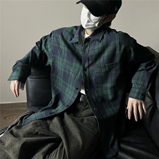 时尚潮流复古格子大码翻领长袖衬衫内搭外套C2167-P32【特价】，男装衬衫，电商A007