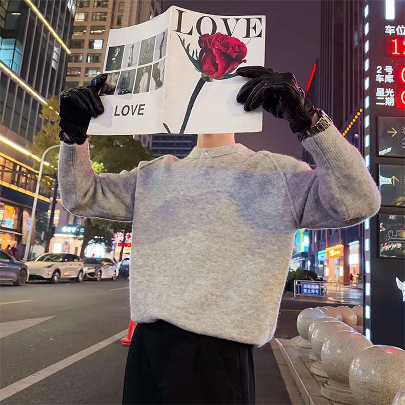 AM333/P108控148冬季社会小伙保暖百搭大板韩版打底毛衣浅灰男，男装T恤，星座305B-1