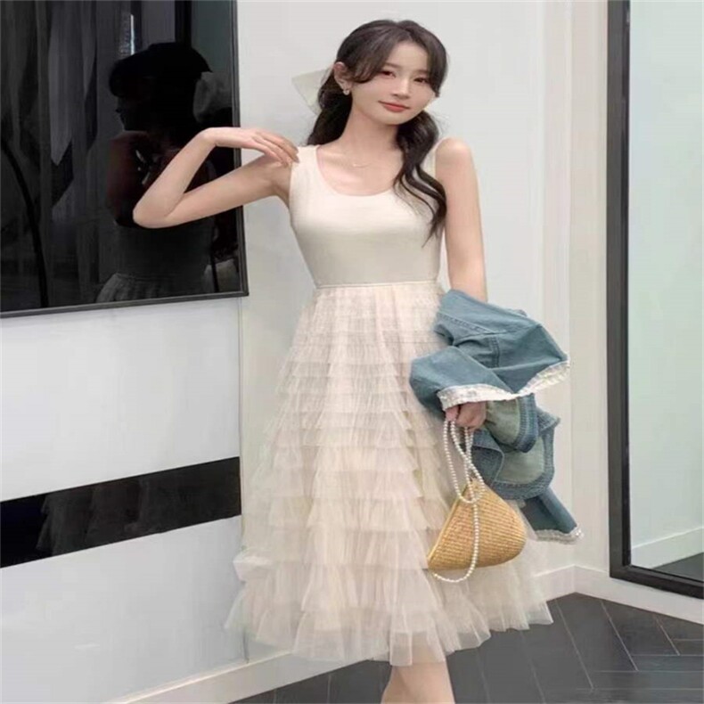 《高质现货》法式蛋糕裙牛仔外套两件套套裙,女装套装/套裙,曼琳思菲