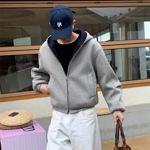 抖音得物高品质二开 26春装美式重磅宽松结构双面连帽卫衣外套W68图片