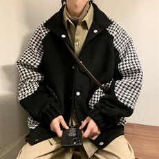 毛呢夹克男外套男小香风棒球服男加厚G500-P105加绒P125暖光B，男装夹克，星座401
