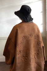 秋冬新款麂皮绒大码加绒圆领卫衣男休闲宽松型JK22317Jp85控98，男装卫衣，星座605(原A050)