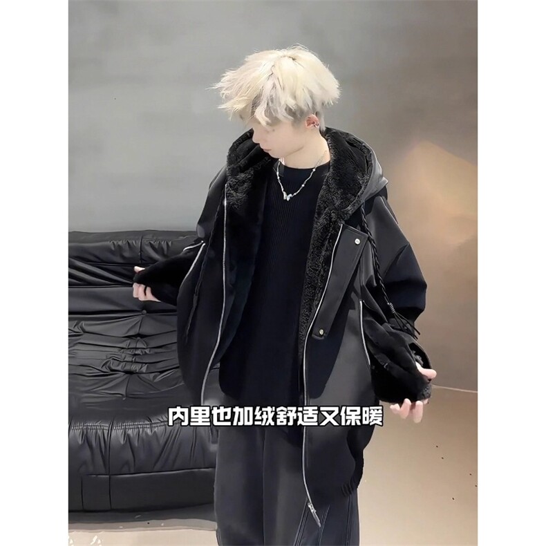 现货~座山雕皮衣连帽棉服外套夹克JK010特P78棉衣MF010P108,男装夹克,星座908