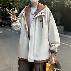 F50-P642024新款假两件冲锋衣外套秋季潮牌宽松休闲夹克男士，男装夹克，星座512-6