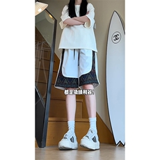 YK86054-P23聚酯纤维美式复古华夫格拼接短裤男夏季新款，男装休闲裤，电商A086-1