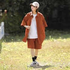 短袖衬衫男新款夏季薄款透气搭配套装短裤宽松翻领衬衣TZ068-P90，男装衬衫，星座308B-2