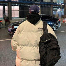 港风秋冬新款保暖立领宽松棉衣外套男MY62039特批65控99，男装棉衣，电商A268A