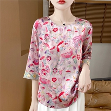 夏季2025年夏季不连帽常规短袖宽松型通勤休闲百搭，女装T恤，朝贺羊绒