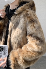 8XL-M复古双面加厚毛绒皮草短款工装派克服外套MY1707P158控188，男装棉衣，电商D206-1