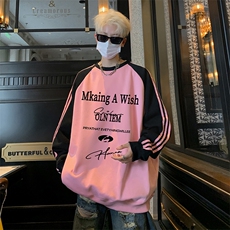 抖音得物供货提供视频秋冬重磅美式宽松织带圆领卫衣0748，男装卫衣，电商A486