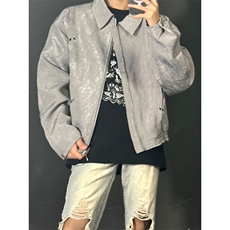 【有货】cleanfit短款褶皱外套男款春秋高级感痞帅夹克W186LL-P72，男装夹克，星座1007（原301D）