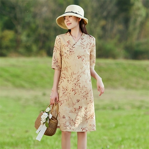 2026年春季苎麻文艺/优雅旗袍,女装汉服/婚纱/旗袍/礼服,江南依恋