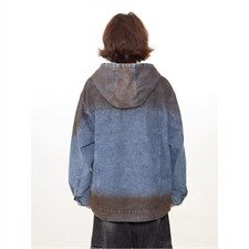 W11131-P88网图现货高品质春季新款复古做旧刺绣连帽套头卫衣，男装卫衣，星座1608