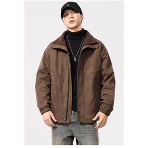 美式复古加绒加厚工装棉服男女冬季潮牌情侣保暖棉衣MF375-P85图片