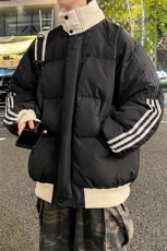 8XL-M三道杠韩系拼接立领加厚棉服三条杠棉衣面包服外套MY1706P98，男装棉衣，电商D206-1