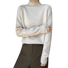 舒弹半高领羊绒衫长袖气质清高智淡人风女士薄款潮牌时尚网红针织，女装羊绒衫，轩妮羊绒