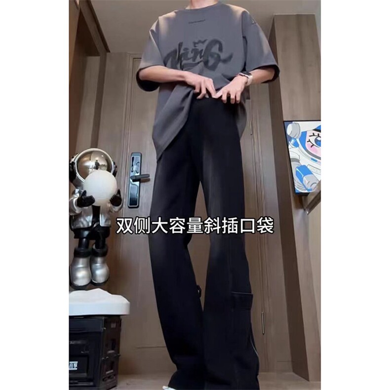 牛仔裤男复古潮牌美式微喇高街直筒阔腿裤子310A-4-NZ70-P50,男装牛仔裤,星座310A-4