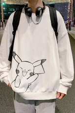 S6193-P28加绒款-P33秋季圆领卫衣男大码韩版宽松长袖外套，男装卫衣，电商A040