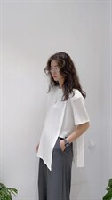 汪尚春shangchun?w 侧长短设计洋气上衣特色斜门襟，其它，SHANGCHUN·W 汪尚春