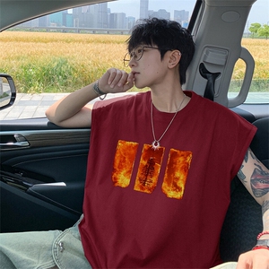 可48小时发货支持抖音得物来样二开240克重磅美式纯棉背心无袖t恤图片