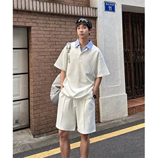 假两件t恤男夏季拼接翻领短袖小众设计感半袖宽松POLO衫TG27，男装Polo衫，星座1116A（原606A-3）