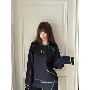 美式高街解构工艺速干长袖T恤衫男女款防晒上衣户外运动骑行服潮图片