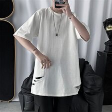 GENIOLAMODE美式解构拼接纯色短袖T恤男夏季新款重磅防晒凉感速干，男装T恤，星座410-6（原星座1304-1）