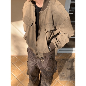 cleanfit廓形工装夹克男秋季潮牌美式痞帅哈灵顿外套WLJK955-P73图片