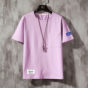 DX24062-P25大口袋百搭短袖t恤男大码半袖体恤上衣服图片