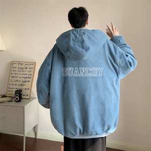 控价158牛仔棉衣男大码加绒羊羔绒牛仔棉服男棉袄 NM53229-P140图片