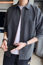 男士衬衣2021新款长袖休闲宽松条纹衬衫外套DF07T，男装衬衫，电商A102