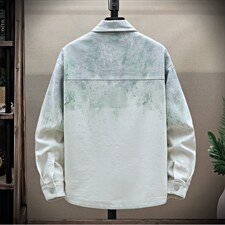 美式复古扎染牛仔夹克2026新款宽松休闲衬衫外套A436-2811-P70，男装夹克，电商A436