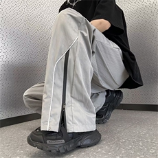 美式复古休闲运动裤男女夏阔腿宽松潮牌高街hiphop裤子CL166-P35，男装休闲裤，星座1008