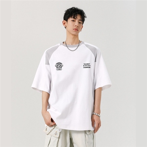 凉感双色拼接设计羽毛球球服大码M-5XL短袖T恤男DX78029P50控78图片