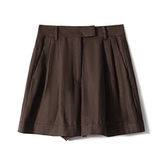 老钱麻麻裤自在穿搭呼吸感清凉舒服显瘦短裤25年春新で，女装短裤/热裤，梦白服饰厂