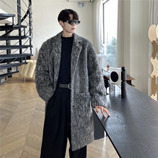 1长毛马海毛财阀羊毛呢子大码M-5XL长款西装毛呢大衣FY77909P198，男装西服套装，星座226-2
