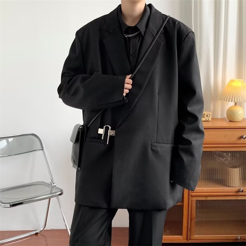 男便服单西中长款纯色长袖潮西服上衣F18P60,男装西服,星座1116-2